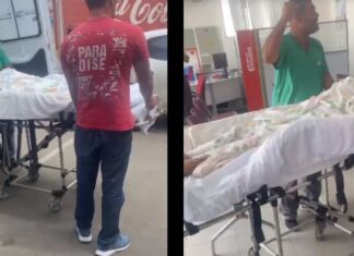 Vídeo: Homem se revolta ao precisar levar mãe de maca a agência bancária para renovar cartão