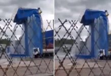 VÍDEO: Caixa d’água de supermercado se rompe e causa enorme vazamento