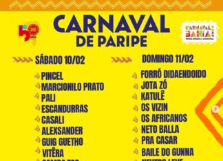 CARNAVAL DE PARIPE 2024, SAIBA QUEM IRÁ ANIMAR ESSA FOLIA