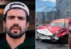 Caio Castro sofre acidente durante treino de corrida; carro ficou com dianteira destruída
