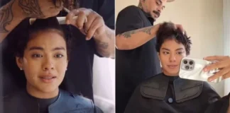 Bella Campos corta o cabelo curtinho e desabafa sobre pressão estética: ‘Coragem’