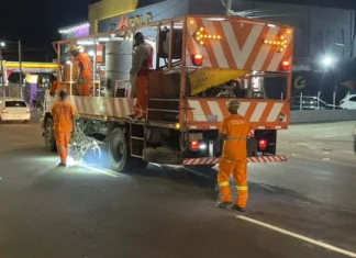 SMT revitaliza sinalização horizontalna Avenida Noide Cerqueira para mais segurança no trânsito