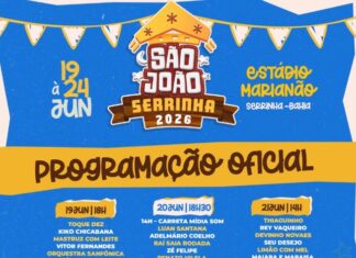 CONFIRA COMO FICOU A PROGRAMAÇÃO DO SÃO JOÃO DE SERRINHA 2026